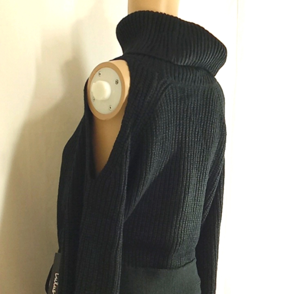 LULU'S Black Knit Dress Stretch Material Women XS Sweater New Winter Extra Small - Picture 6 of 10